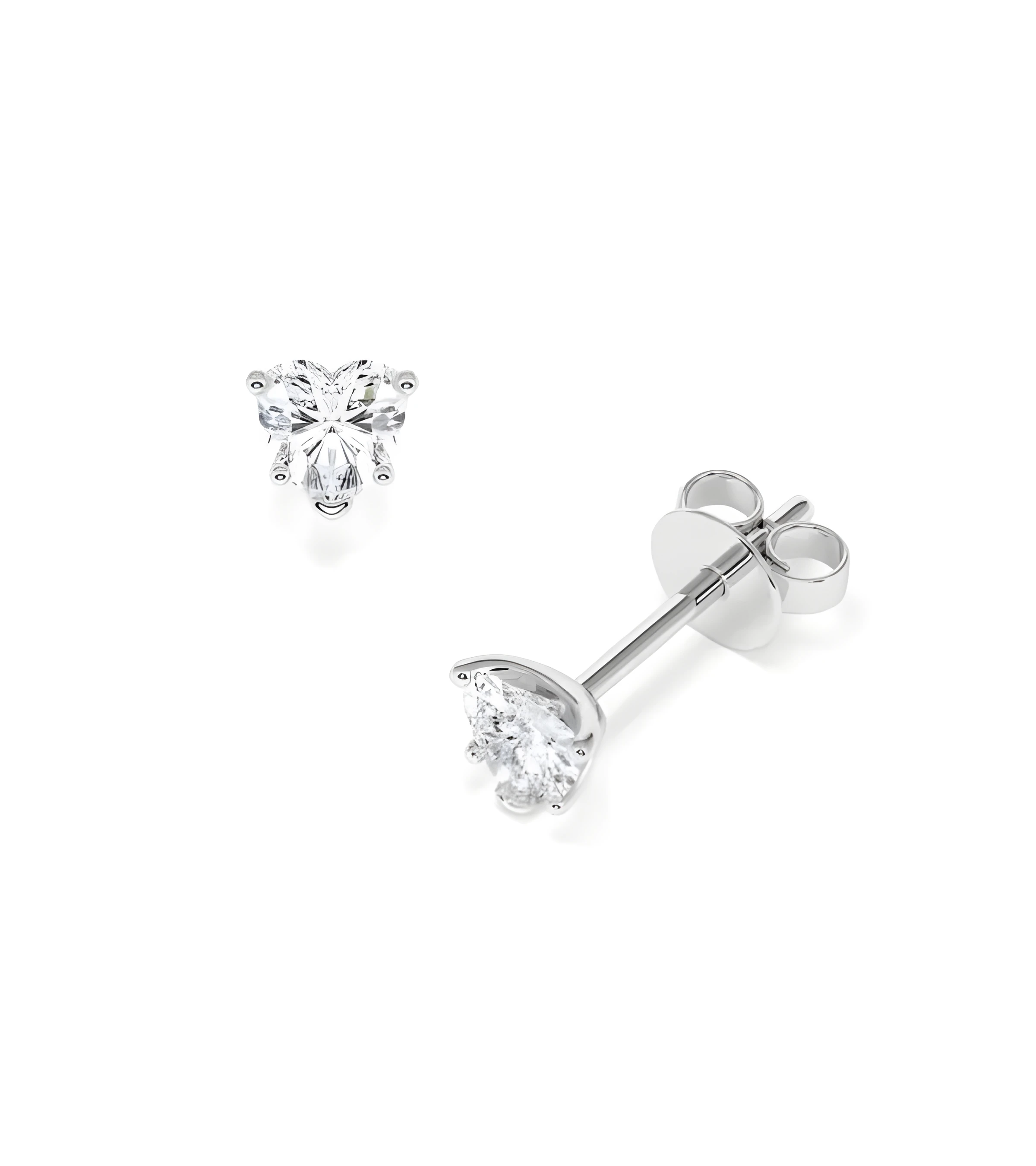 Pendientes talla corazón de 18k o platino con diamantes lab I Staring