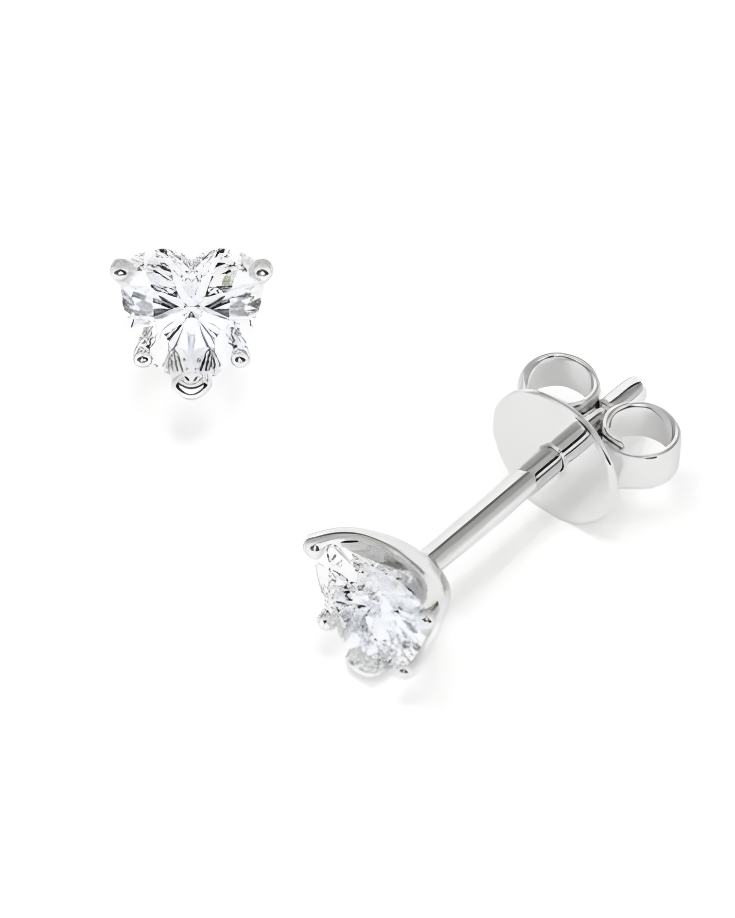Pendientes talla corazón de 18k o platino con diamantes lab I Staring