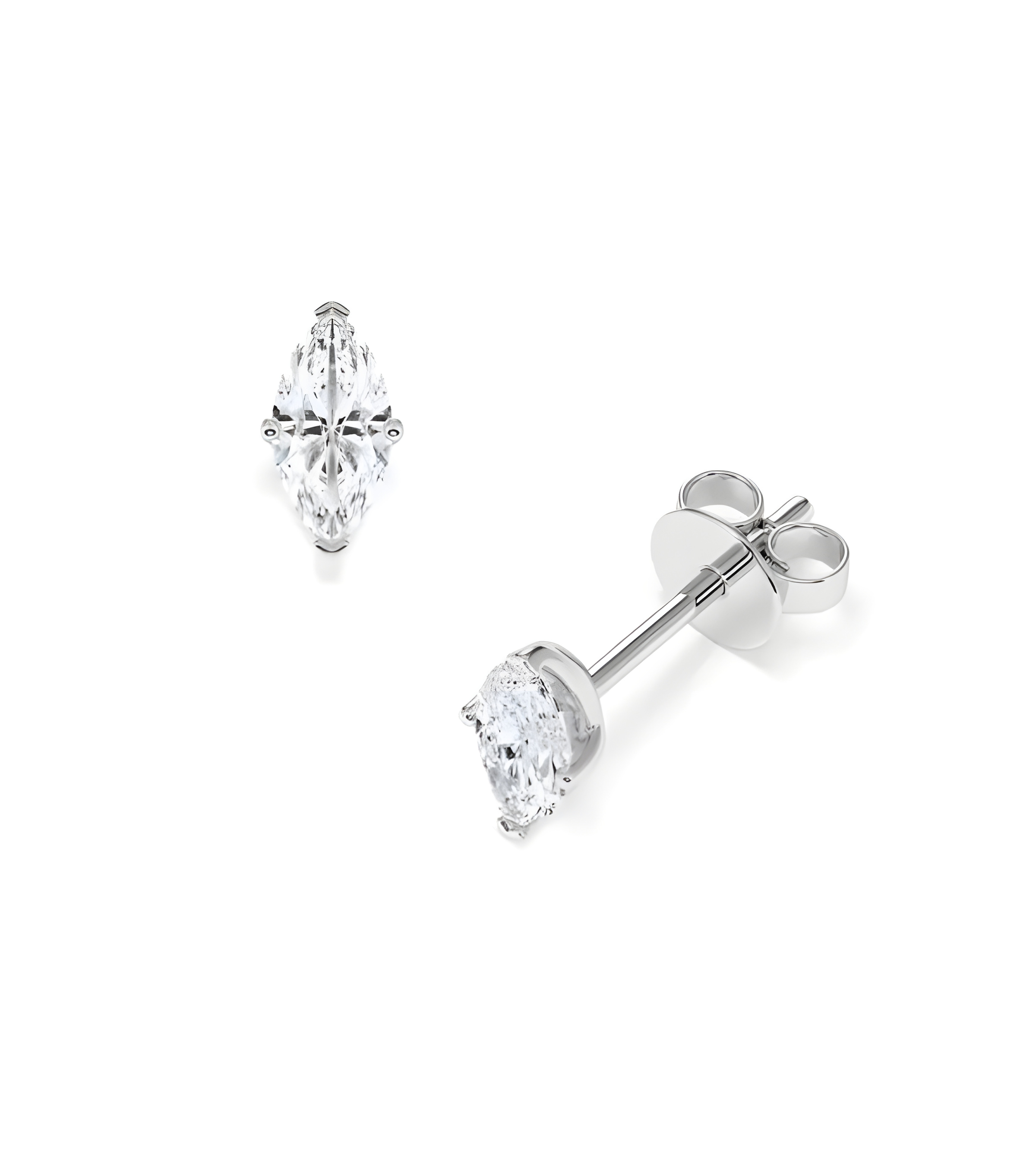 Pendientes marquesa en oro o platino con diamantes laboratorio | Staring