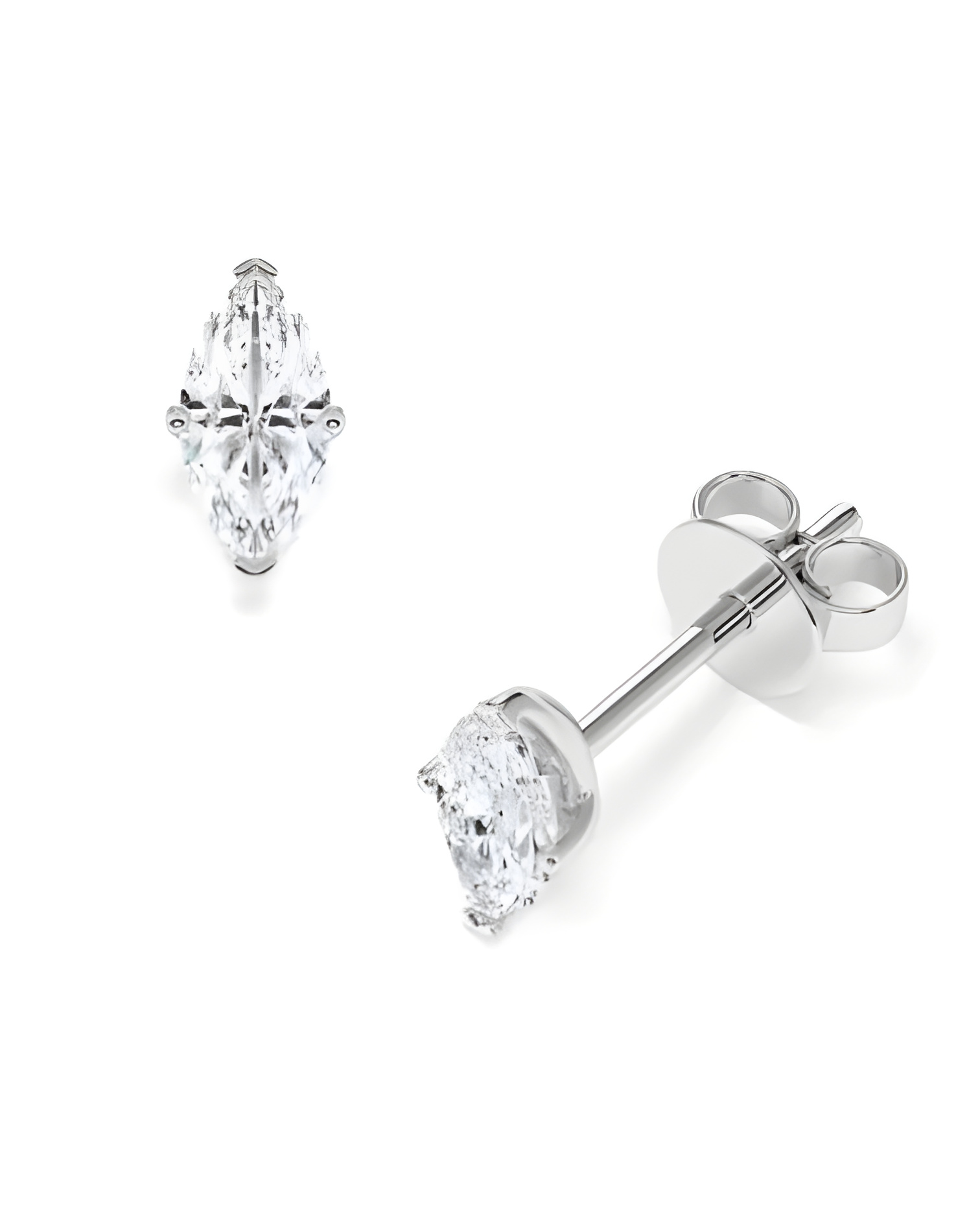 Pendientes marquesa en oro o platino con diamantes laboratorio | Staring