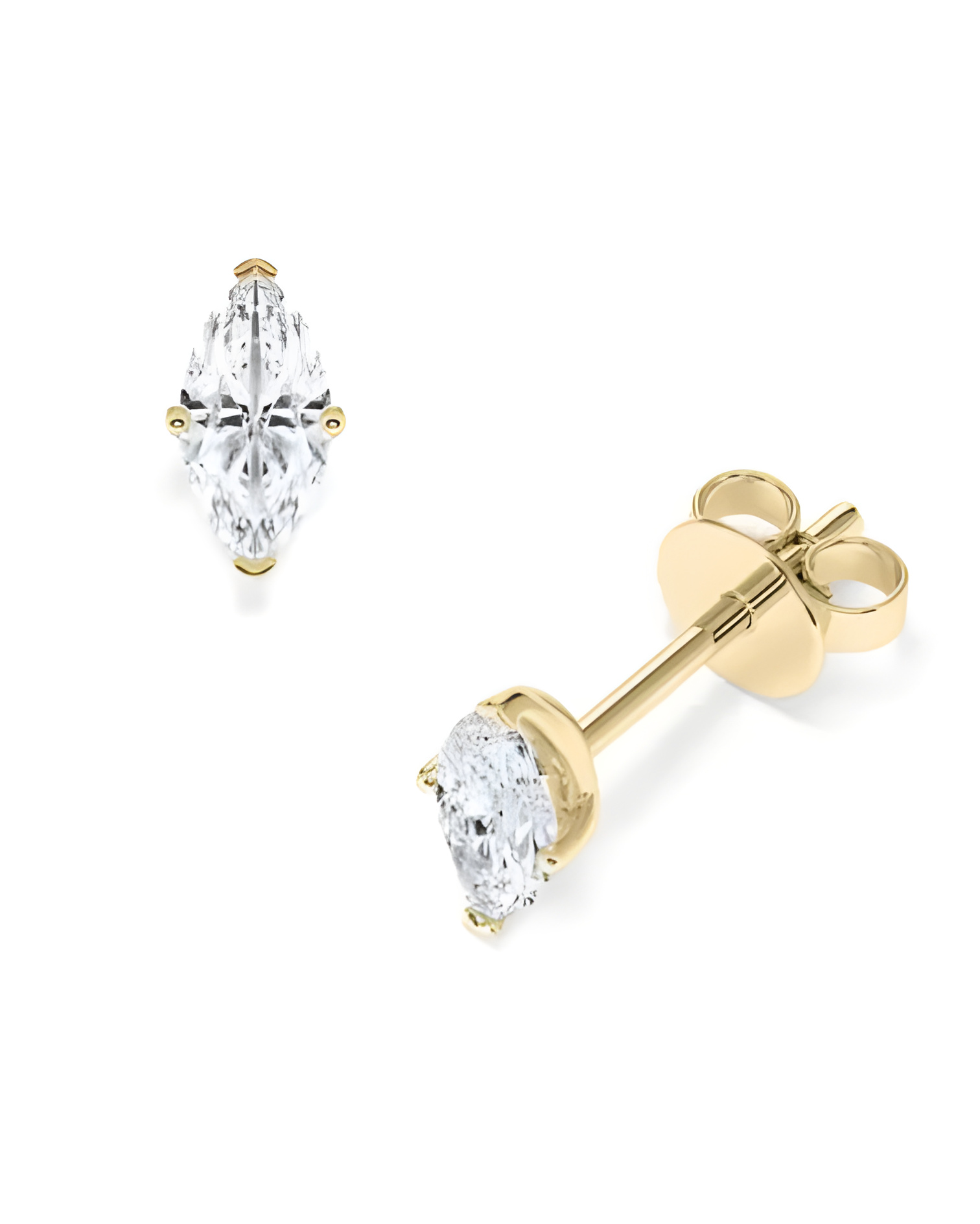 Aros económicos de oro blanco de 18 quilates con diamantes