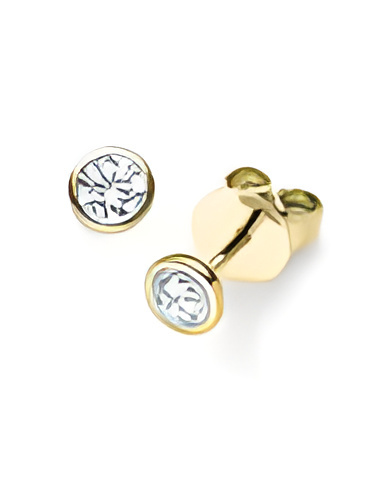 Pendientes oro amarillo 18k  montura bezel  | Staring