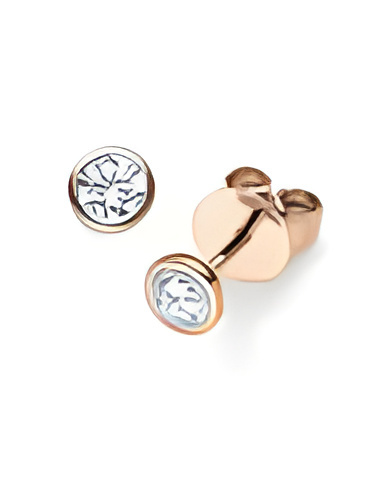 Pendientes oro rosa 18k  montura bezel  | Staring