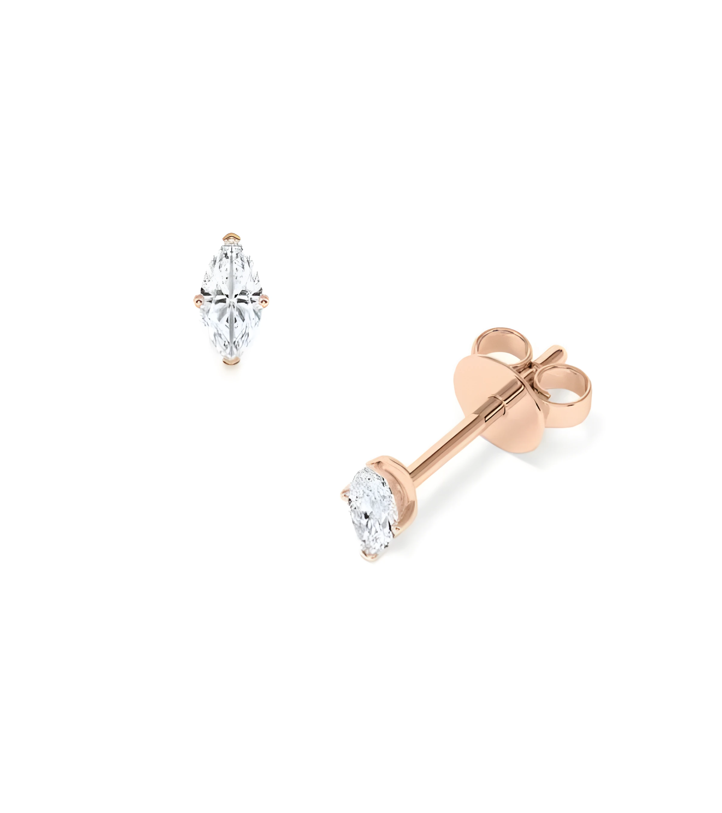 Pendientes marquesa en oro rosa con diamantes excelentes | Staring