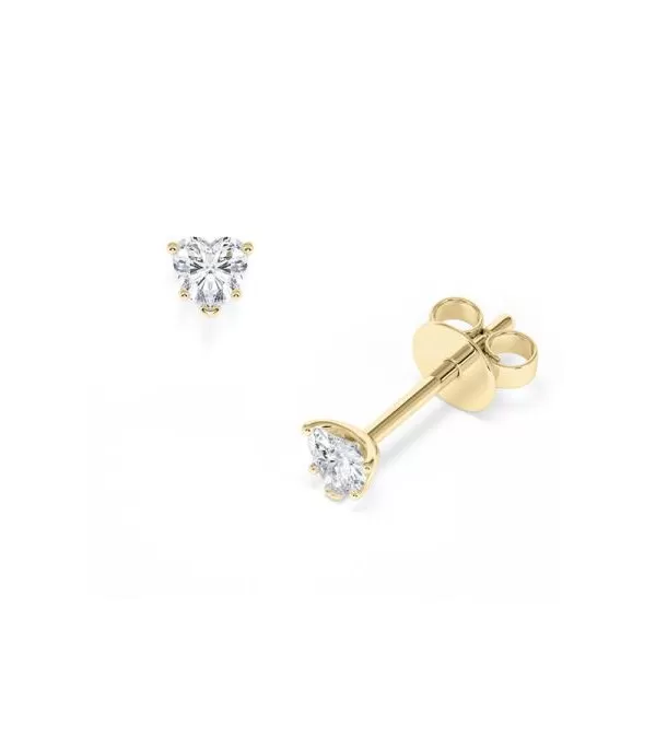 Pendientes corazón en oro o platino con diamantes naturales | Staring
