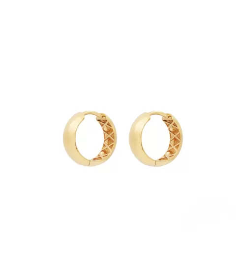 Aros ovalados de oro de 18 quilates con un diamante | Staring