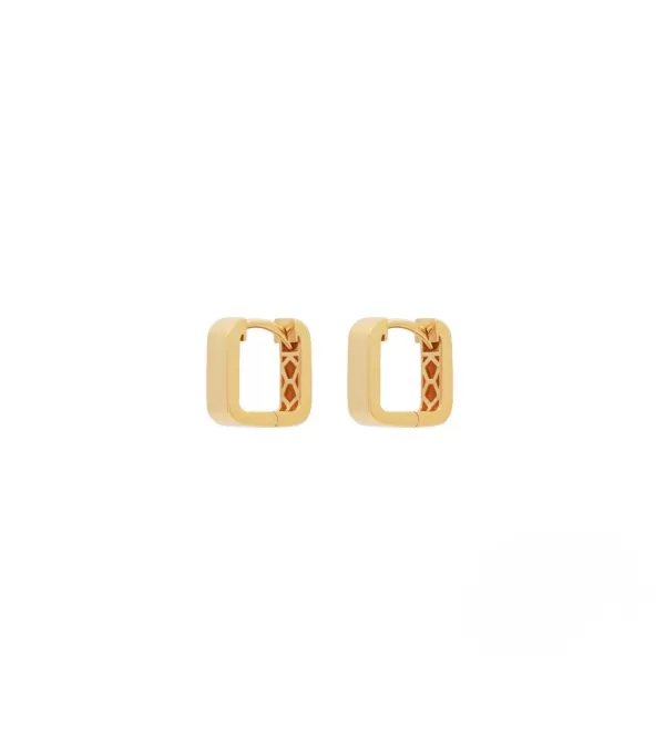 Aros rectangulares de oro amarillo de 18 quilates  | Staring