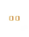 Aros rectangulares de oro amarillo de 18 quilates  | Staring