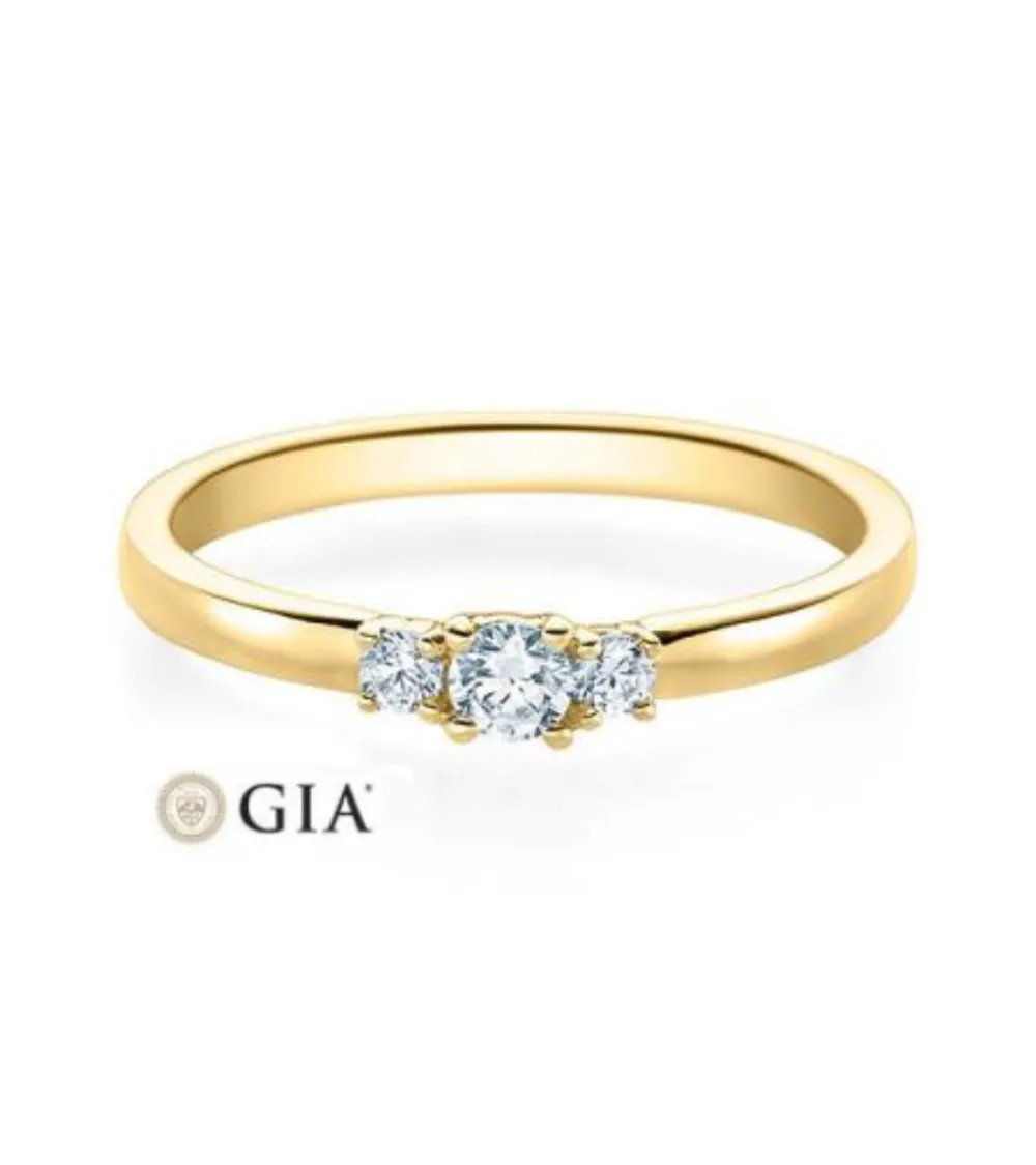 Anillo de compromiso con 3 diamantes en oro blanco o platino | Staring