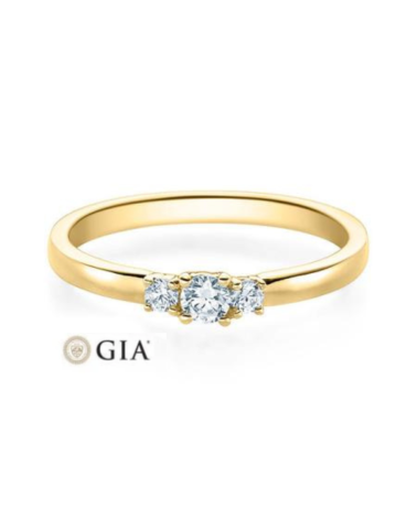 Anillo de compromiso con 3 diamantes en oro blanco o platino | Staring