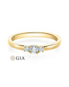 Anillo de compromiso con 3 diamantes en oro blanco o platino | Staring