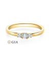 Anillo de compromiso con 3 diamantes en oro blanco o platino | Staring