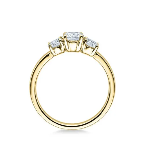 Anillo de compromiso con 3 diamantes en oro blanco o platino | Staring