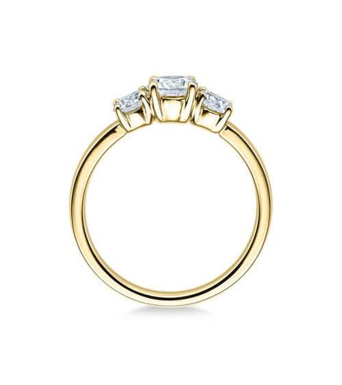 Anillo de compromiso con 3 diamantes en oro blanco o platino | Staring