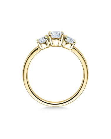 Anillo de compromiso con 3 diamantes en oro blanco o platino | Staring