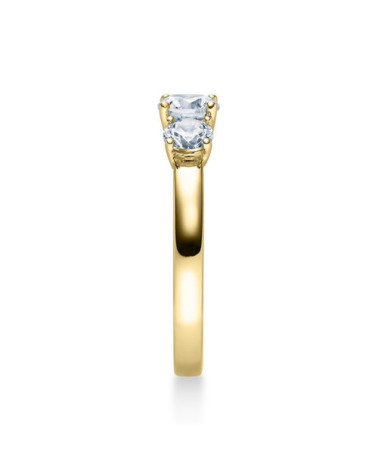 Anillo de compromiso con 3 diamantes en oro blanco o platino | Staring