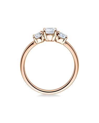 Anillo de compromiso con 3 diamantes trilogy en oro rosa| Staring