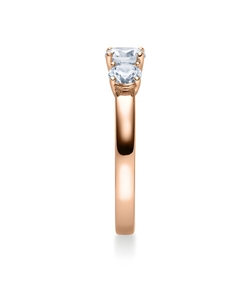 Anillo de compromiso con 3 diamantes trilogy en oro rosa| Staring