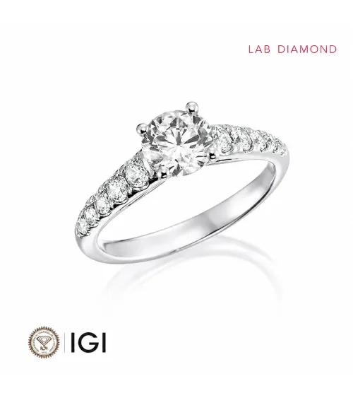 Anillo de compromiso con diamantes de laboratorio Burgos  | Staring