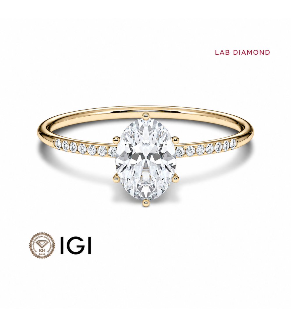 Lab-grown diamond oval engagement rings