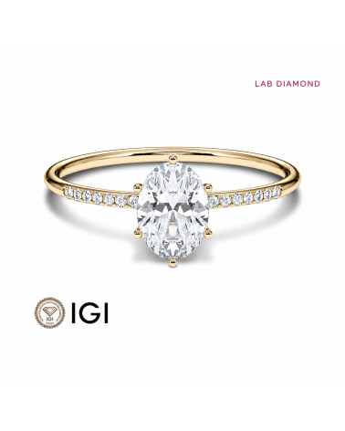 Lab-grown diamond oval engagement rings