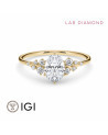 Anell de compromís amb diamant oval de laboratori en or groc de 18 quirats | Staring