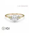 Anillo de compromiso con diamante oval de laboratorio en oro amarillo de 18K en Murcia | Staring