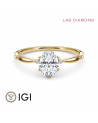 Leaf Oval Lab-Grown Diamond Engagement Ring in 18K Yellow Gold | Staring