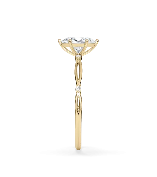 Anillo de compromiso hojas con diamante oval de laboratorio en Palma de Mallorca | Staring