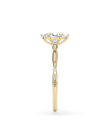 Anillo de compromiso hojas con diamante oval de laboratorio en Palma de Mallorca | Staring
