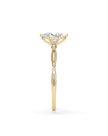 Leaf Oval Lab-Grown Diamond Engagement Ring in 18K Yellow Gold | Staring
