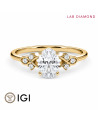 Oval Lab-Grown Diamond Engagement Ring | IGI Certified | 18K Gold| Staring