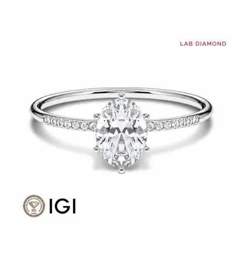 Lab-grown diamond oval engagement rings