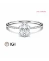 Anillo solitario oval y pavé  con diamante de laboratorio en Ibiza  | Staring