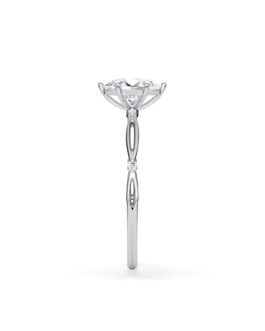 Anillo de compromiso hojas con diamante oval de laboratorio en Madrid | Staring