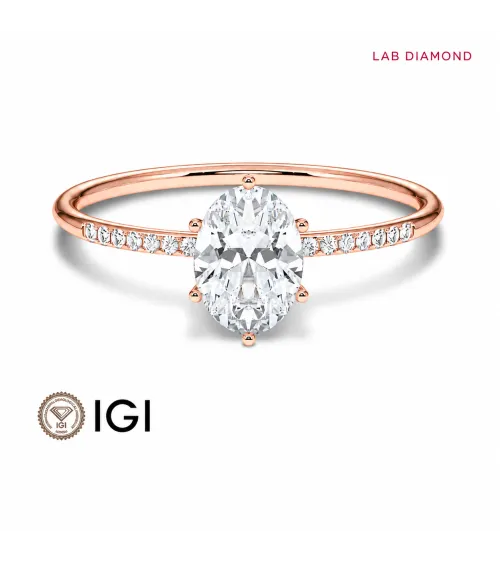 Anillo solitario oval con diamante de laboratorio en Marbella | Staring
