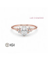 Anillo de compromiso con diamante oval de laboratorio en oro amarillo de 18K en Álava  | Staring