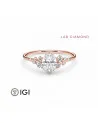 Oval Lab-Grown Diamond Engagement Ring in 18K rose Gold | Staring