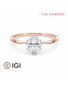 Leaf Oval Lab-Grown Diamond Engagement Ring in 18K rose Gold | Staring | UK, Canada, United States of America, Europe and others