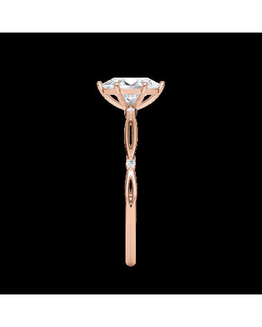 Leaf Oval Lab-Grown Diamond Engagement Ring in 18K rose Gold | Staring | UK, Canada, United States of America, Europe and others