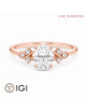 Oval Lab-Grown Diamond Engagement Ring | IGI Certified | 18K Gold| Staring