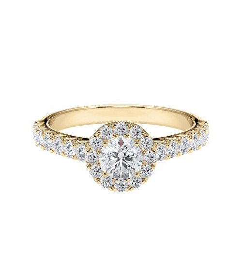 Exclusivo anillo de compromiso con diamantes artificiales éticos
