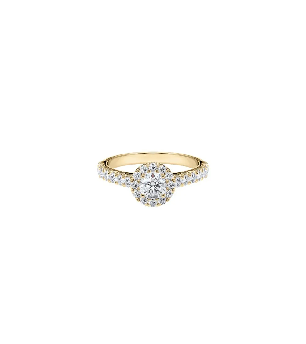 Exclusivo anillo de compromiso con diamantes artificiales éticos