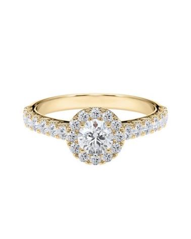 Exclusivo anillo de compromiso con diamantes artificiales éticos