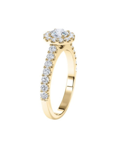 Exclusivo anillo de compromiso con diamantes artificiales éticos