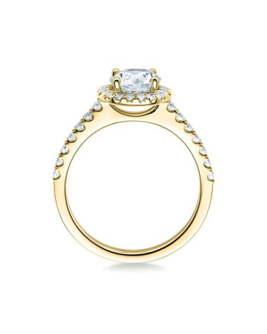 Exclusivo anillo de compromiso con diamantes artificiales éticos