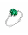 Anillo con esmeralda y diamantes en oro blanco o platino | Staring