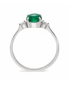 Emerald & Diamond Ring in White Gold or Platinum