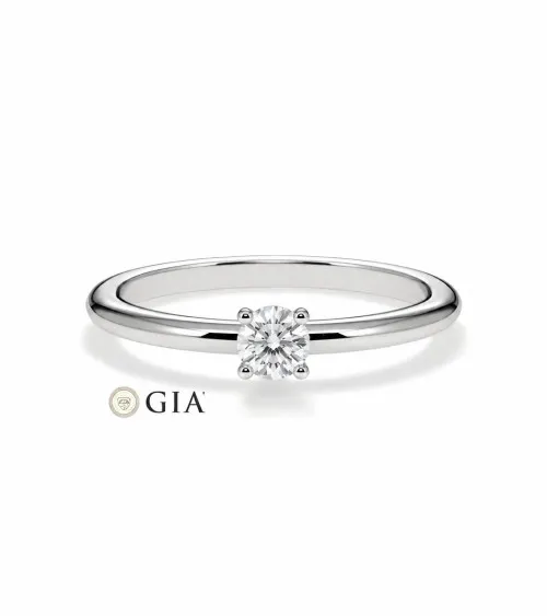 Anillos diamante redondo de compromiso con diamante natural | Staring