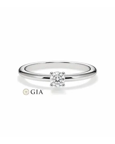 Anillos diamante redondo de compromiso con diamante natural | Staring
